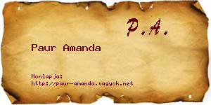 Paur Amanda névjegykártya